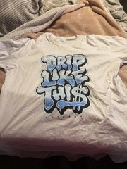 Outrank ‘Drip Like This’ Graphic Print White XL Men’s Tagless Crew Neck T-Shirt