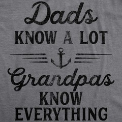 Mens Dads Know A Lot Grandpas Know Everything T Shirt Funny Fathers Day Tee