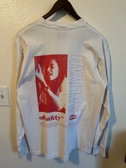 AALIYAH White NAILS DID Long Sleeve T-Shirt x OFF SAFETY 8MM SHOW Sz-M Hip Hop