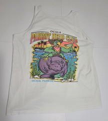 Rare Parrot Head Club Ocala Florida White Graphic Print Sleeveless Tank Top L