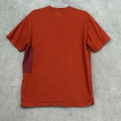 Reserved Shirt Mens Medium Orange Zipper Pocket Crew Sporty Casual Rust Orange