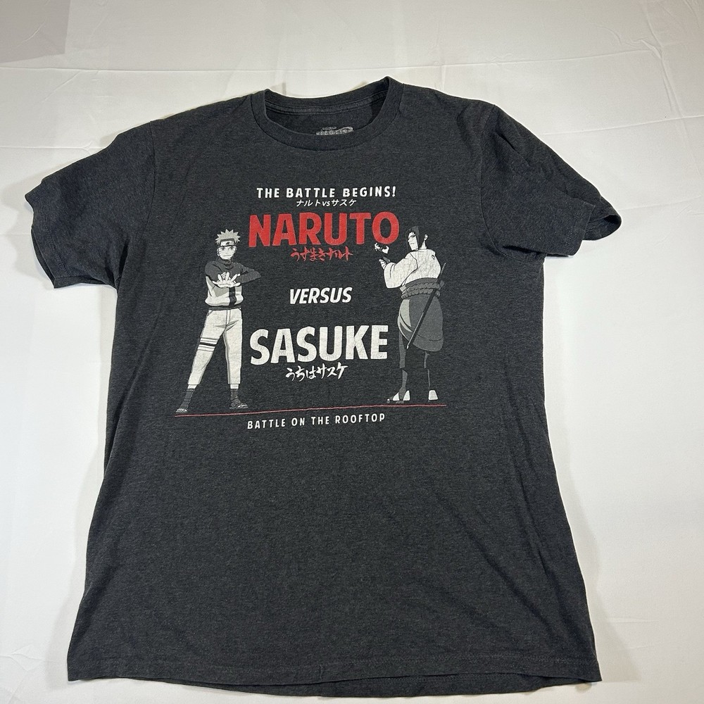 Naruto Vs Sasuke T-Shirt 2007 (Mens Size M Large) Shippuden Anime Versus Ripple