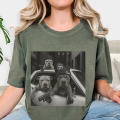 Funny Dog Meme Shirt Unisex Oversized Vintage Graphic Tee