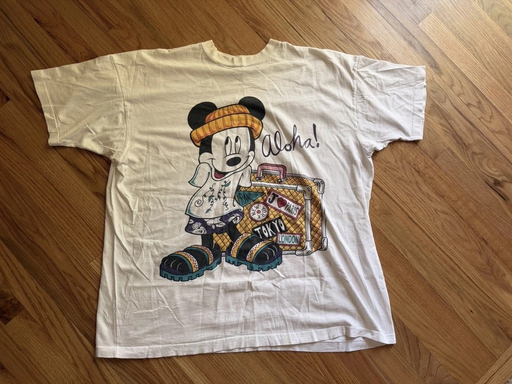 Vintage Disney Mickey Mouse Aloha Tee Shirt
