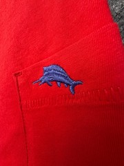 Tommy Bahama Pocket T Shirt Mens XXL NEW Marlin Logo Cotton Tee Red Blue Gray