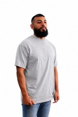 PRO5 Heavyweight T Shirt Mens Thick Cotton Blank Crewneck Streetwear Solid