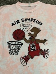 Vintage 90s The Simpsons Bart Jordan Bulls Basketball T-shirt Tie Dye