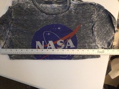 NASA Themed Graphic T-shirt Thin Soft Material Distressed Look Size Large