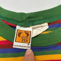 Vintage 80s Hang Ten Striped Logo T Shirt Men’s Large Surf Skate Grunge