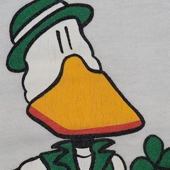 Vintage 1986 Funny Duck Shirt S/M 20×26 White John-Baron Art