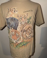 VTG Cincinnati Zoo Tan Big Cat T-Shirt Size XL
