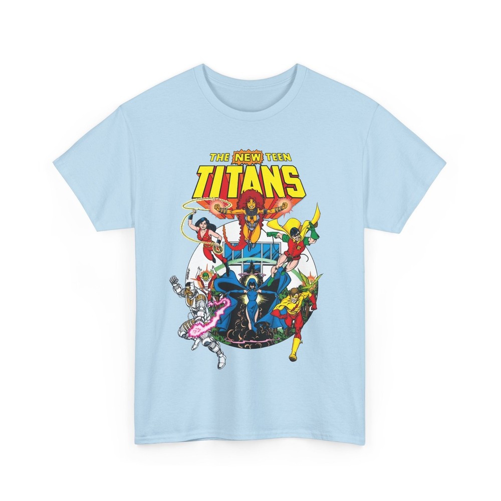 New Teen Titans T-Shirt – George Perez Art – DC Comics – Cyborg, Raven, Starfire