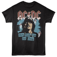 ACDC Angus Young Lightning Bolts Dirty Deeds Done Dirt Cheap Men’s T Shirt