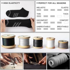 12 Pairs Men’s Black Ankle Socks Low Cut Athletic Cushion