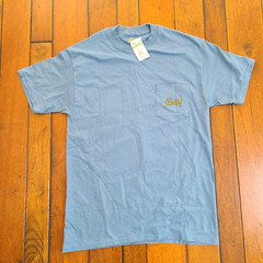 AL AGNEW T-Shirt Men’s Size M Bald Eagle Mountain River Blue Pocket NEW w/ Tags