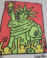 Keith Haring Miss Liberty T Shirt Official License Mens 2 XL White