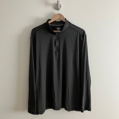 G.H. Bass & Co. 1/4 Zip Shirt Men’s XL Dark Greenish Gray Lightweight Stretch