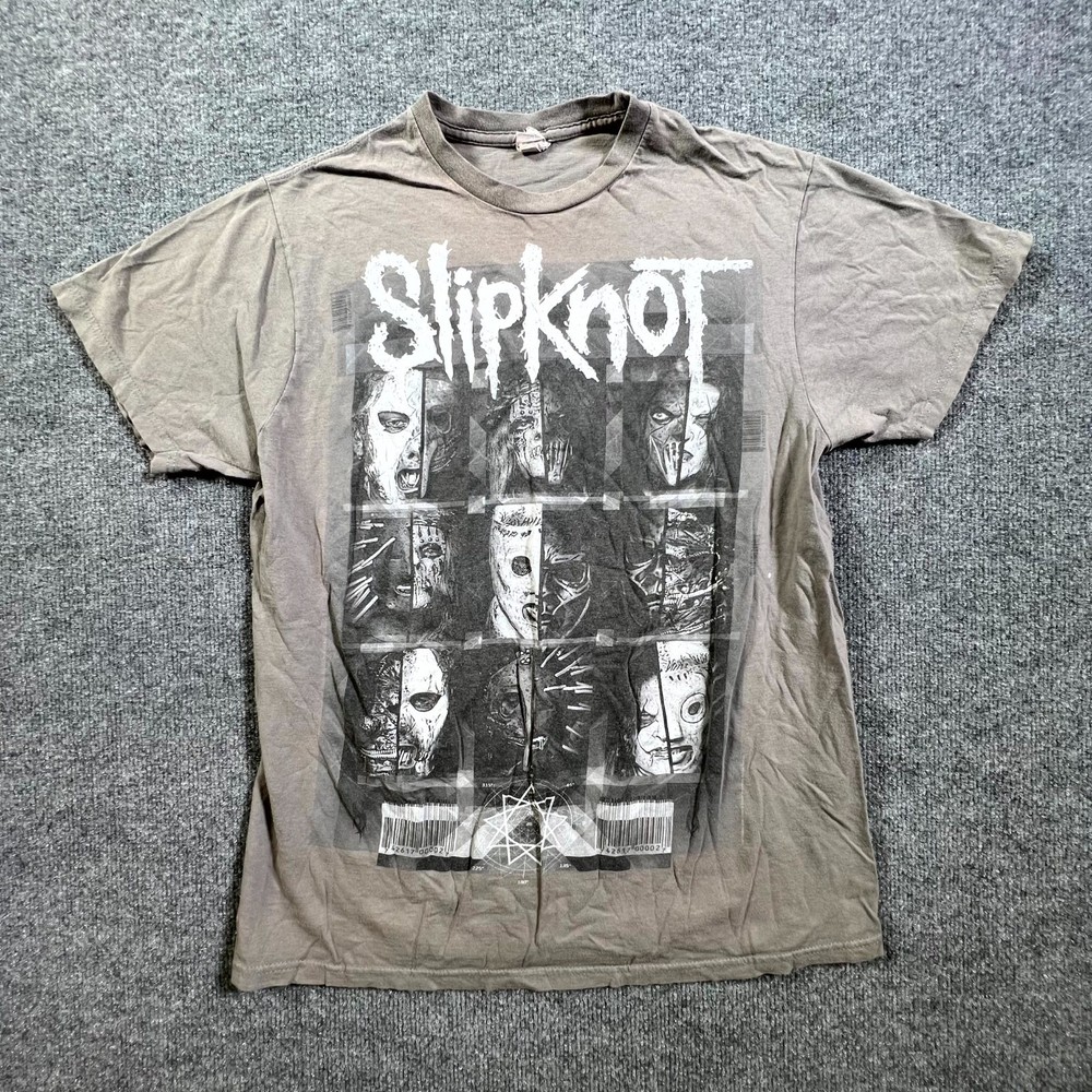 Vintage Bay Island T-Shirt Men’s L Gray Cotton Slipknot Band Graphic Rock Music