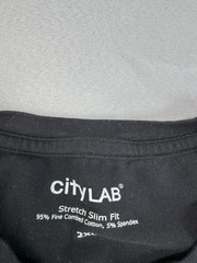 City Lab Black Crew Neck T-Shirt Size 2XL Stretch Slim Fit Short Sleeve