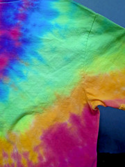 Handmade Tie Dye Rainbow Spiral Large Tee Shirt 20.5″ W X 27.5″ L Gildan Cotton