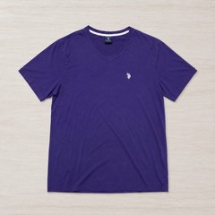 U.S. Polo Assn. Men’s Purple V-Neck T-Shirt Size M Cotton Stretch Logo Tee
