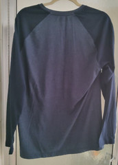 ALFANI MENS EASY CARE COLORBLOCK T-SHIRT-LARGE-BLUES-CREW NECK-LONG SLEEVES-*NEW