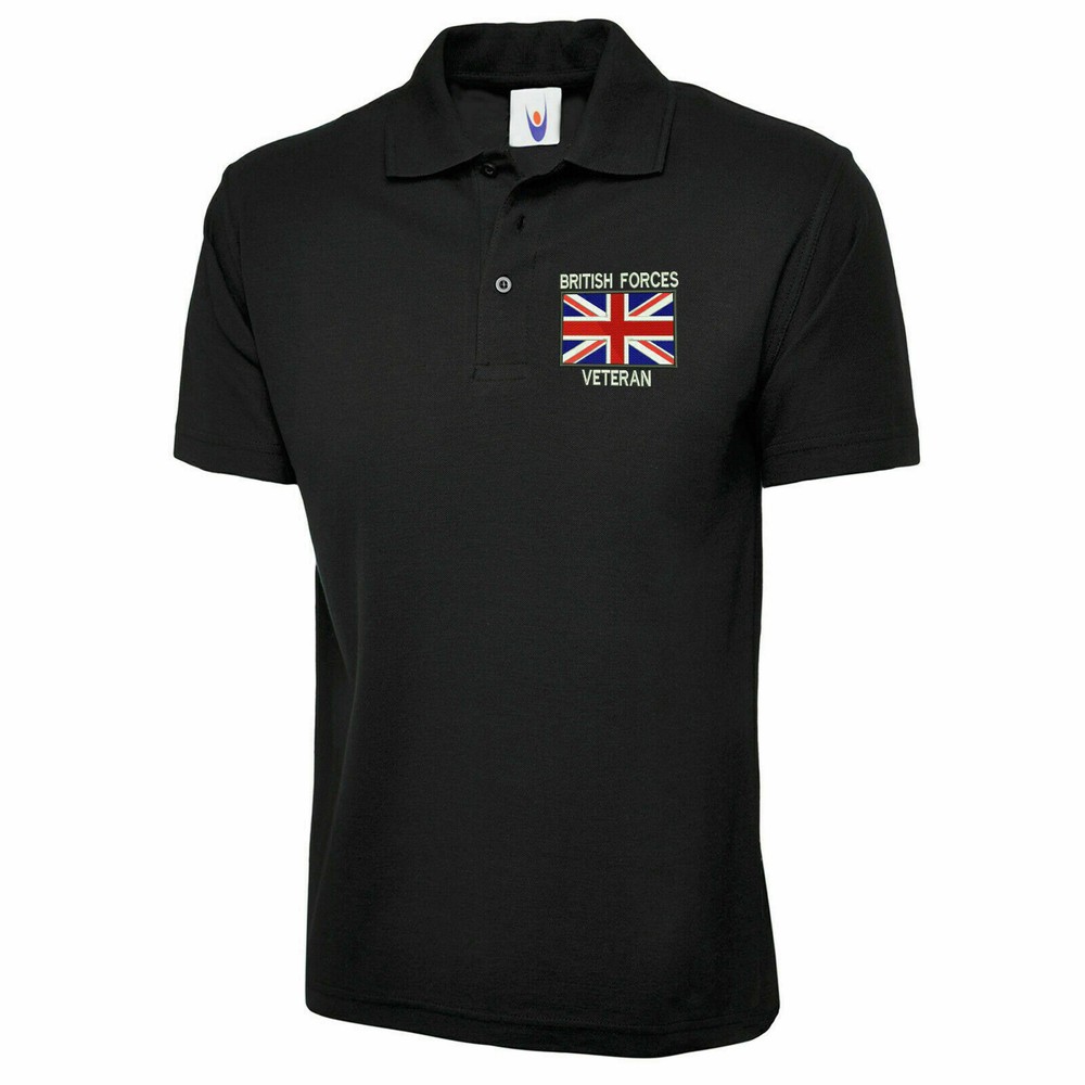 Embroidered British Forces Polo Shirt Veterans Armed Force Uneek UX1 The UX Polo