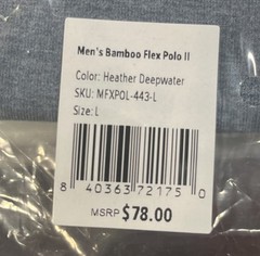 Free Fly Men’s Bamboo Flex Polo || T Shirt (MFXPOL-443-L) Size L Color Blue