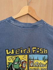 Weird Fish Six Pack Graphic Print T-Shirt, Blue, Men’s M Crew Neck Short Sleeve