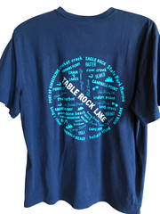 Table Rock Lake Upcycled T-Shirt, Marinas Landmarks Graphics Navy Men’s Large