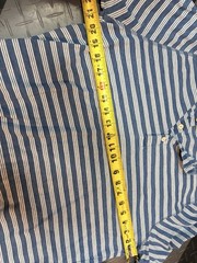 Goodthreads Indigo Shirt Mens Large Navy White Striped Raglan Sleeve Henley Neck
