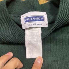 Vtg 90s Sag Harbor Prophecy Acrylic Green Boxy Shirt Mens Size M