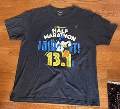 Disney Half Marathon 13.1 2018 T Shirt LARGE Donald Duck I DID IT Champion 13.1