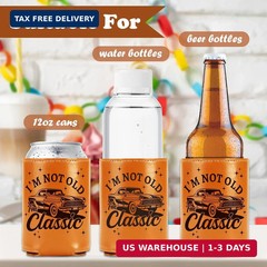 Gifts for Dad Men Husband Grandpa, I’m Not Old I’m Classic Leather Can Cooler Sl