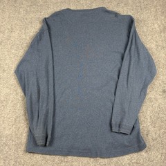John Ashford Henley Mens XL Blue Long Sleeve Adventure Casual Outdoors Utility