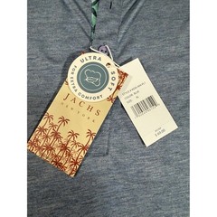 Jachs NY Mens Henley Shirt XL Blue Signature Soft Touch Short Sleeve NWT