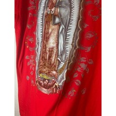 Smart Blanks Mens Red Virgin of Guadalupe Nuestra Reyna Graphic T-Shirt XL