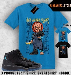 Shirt Matching AJ 11 Gamma Blue 2025 To Match Sneaker Sneakerhead Chucky T-Shirt