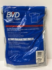 Vintage 90’s BVD Shirt Mens Large 42-44 GRAY HEAVYWEIGHT Pocket Tee T-Shirt NOS