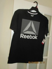 Reebok Men’s Logo Graphic Cotton/Poly Tee Black Medium NWT (CLT)