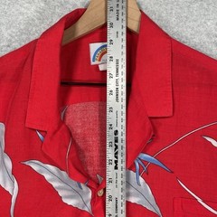 Vintage Paradise Found Shirt XL Red Floral Lightweight Beach Rayon USA Hawaiian