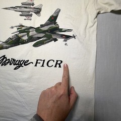 Vintage Fighter Jet Tshirt Mirage F1CR Size Large Single Stitch White Used