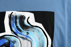 Just Cavalli Men’s Blue Graphic Print Crewneck T-Shirt US 2XL IT 56
