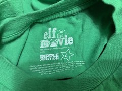ELF The Movie T-Shirt Large Green “Four Main Food Groups” Christmas Candy Funny