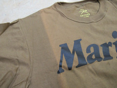 Rothco Marines Tshirt Coyote Brown IRREGULAR DEFECT Discoloration Down T-Shirt