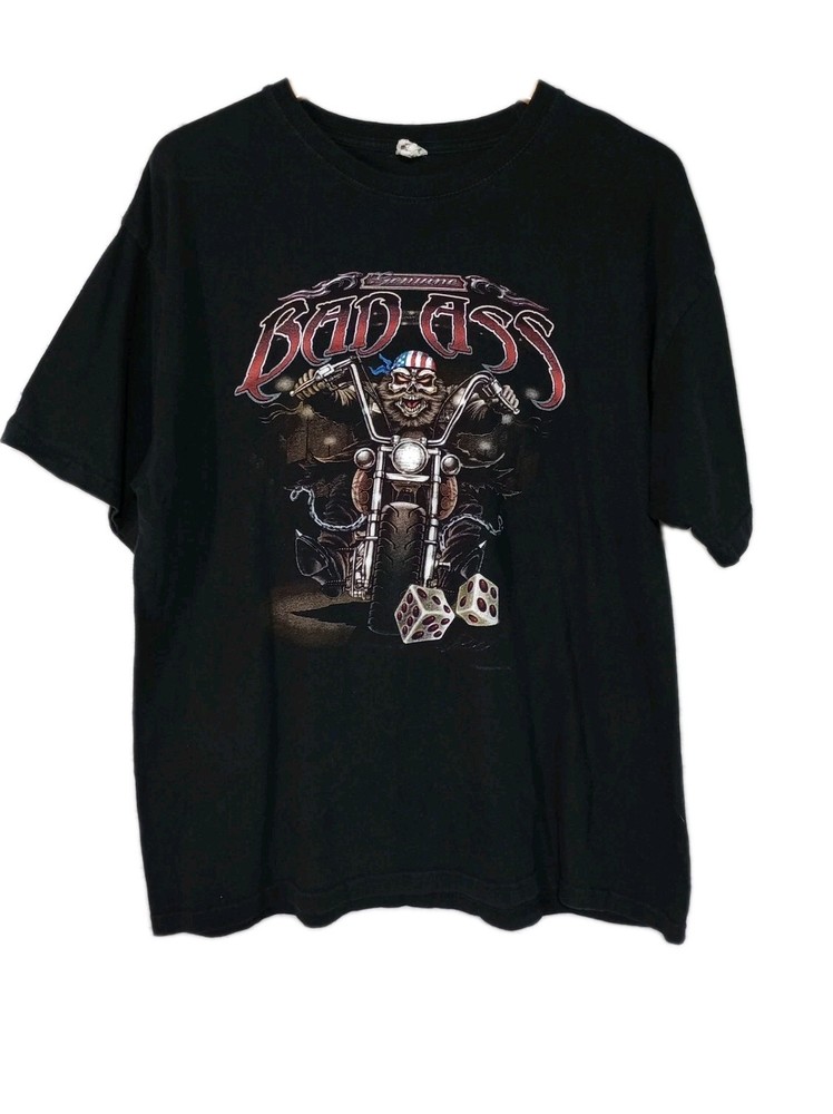 Genuine Bad Ass Motorcycle T-Shirt Men’s XL Keya Soft Ring Spun Cotton USA