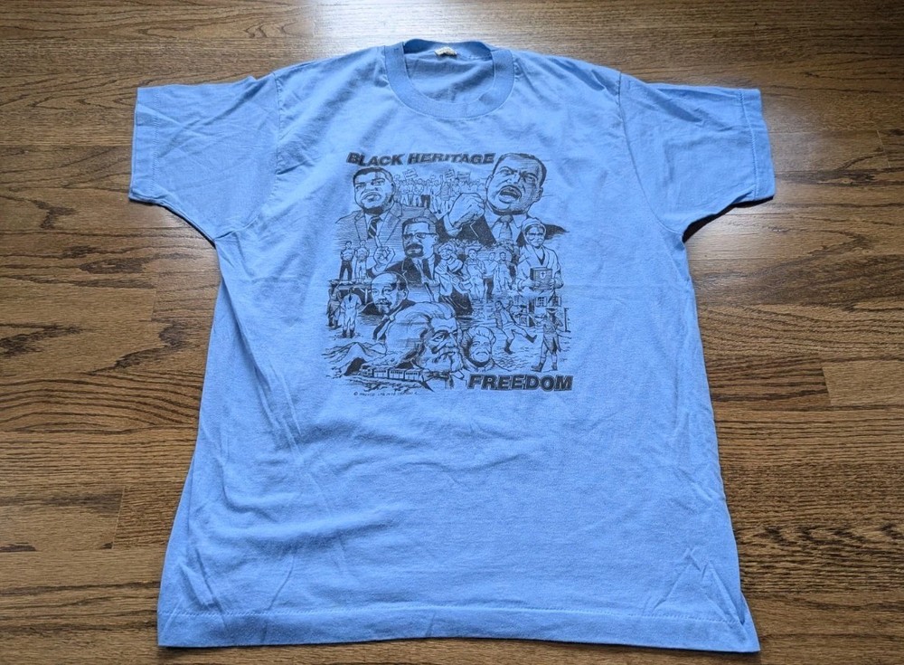 Vintage 1978 Black Heritage Single Stitch T-Shirt Screen Stars XL (Fits Smaller)
