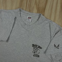 Vintage Bad Boy Club T Shirt Large Gray Single Stitch Double Sided Graphic