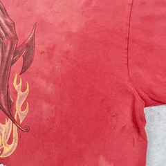 Vintage Y2K No Boundaries Mens XL Red Draggin Cobra Graphic T-Shirt Distressed