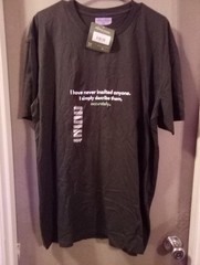 Profound Sass XL “I Have Never Insulted Anyone” Charcoal T-shirt Sassy Sayings